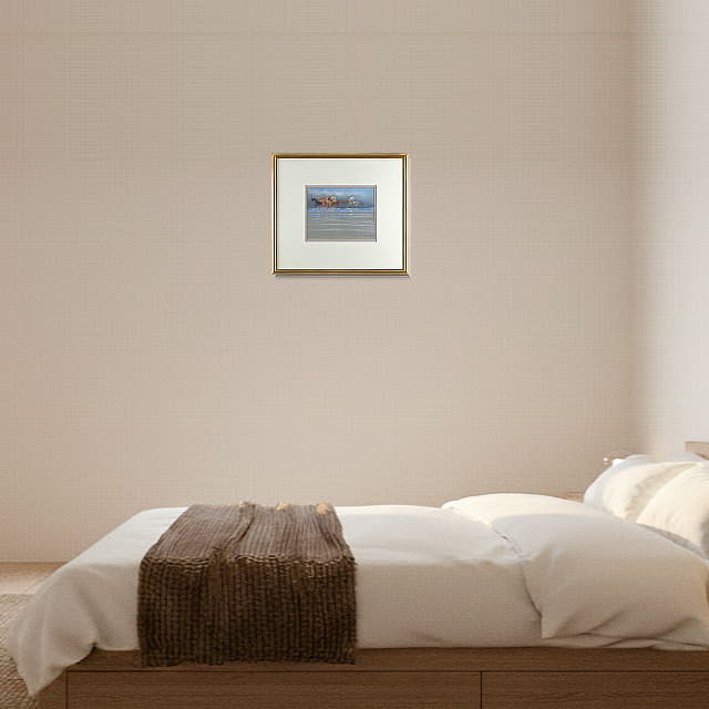 馬　絵画 ドートルロー 原画 パステル フランス 風景画　玄関に飾るイメージ