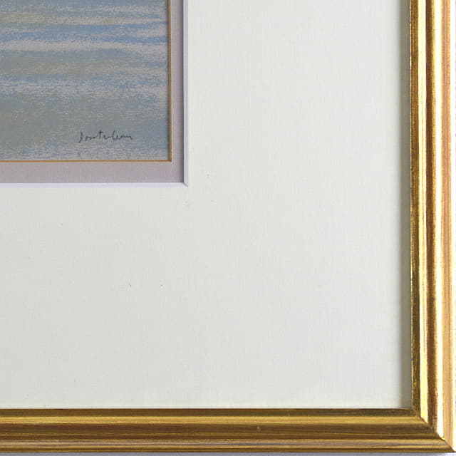 ピエール・ドートルロー　ドービルの乗馬　パステル　画家自筆サイン