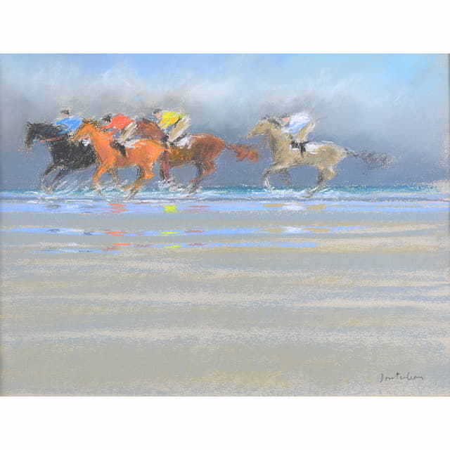 ピエール・ドートルロー　パステル画　ドービルの乗馬