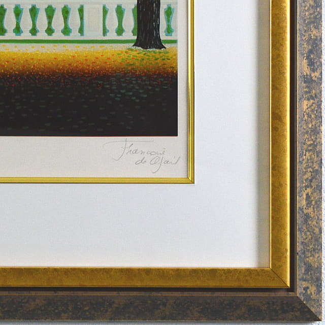 フランソワーズ・ド・ゲイル　Francoise de Gail 「ル・カバリエ」　オリジナル・リトグラフ 　額縁デザインと作家自筆