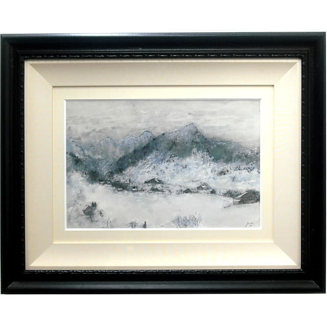ベルナール・ガントナー 作品【水彩画 アルプスの雪】Bernard GANTNER 