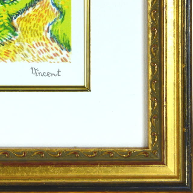 ゴッホ　オーヴェルの教会　複製画　額縁デザイン