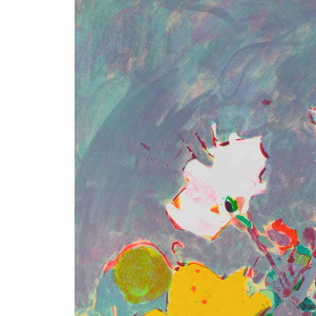 ゴリチ　黄色いパンジー　オリジナル・リトグラフ　部分拡大　左上