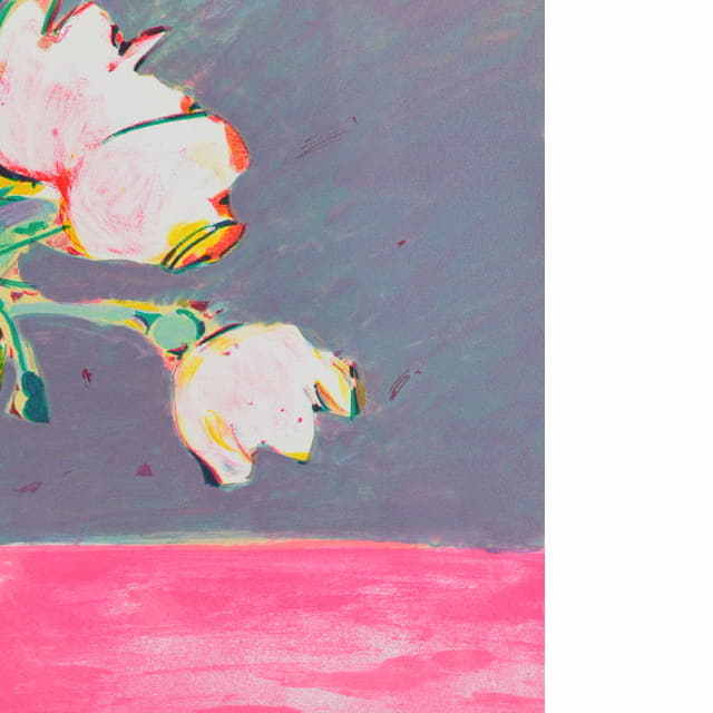 ゴリチ　黄色いパンジー　オリジナル・リトグラフ　部分拡大　右下