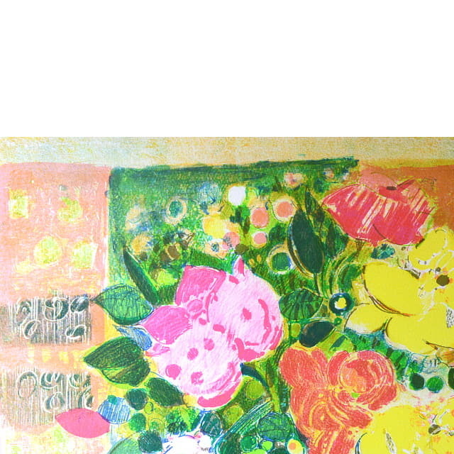 ゴリチ「作品名（ローズなど）」リトグラフ 直筆サイン・エディション有 ジル・ゴリチ「黄色い薔薇」リトグラフ 直筆サイン入り｜絵画販売