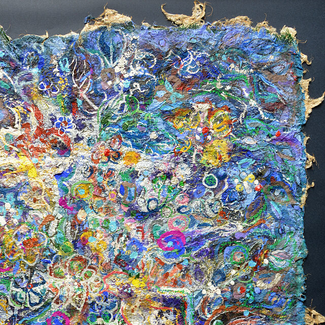 平林美奈子　絵画　和　アフレルホドニ　30号　部分拡大（右上）