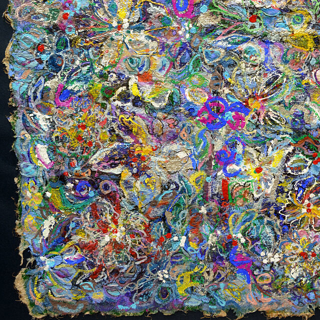 平林美奈子　絵画　和　アフレルホドニ　30号　部分拡大（左下）