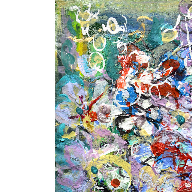 平林美奈子　絵画　蝶の軌　I　ミクストメディア　2号　部分拡大（左上）