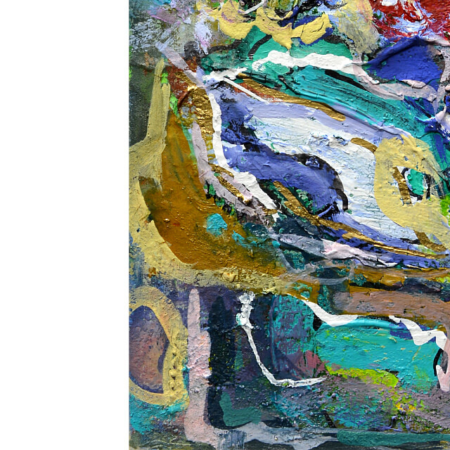 平林美奈子　絵画　蝶の軌　I　ミクストメディア　2号　部分拡大（左下）