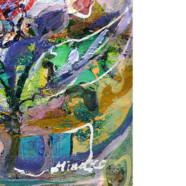 平林美奈子　絵画　蝶の軌　I　ミクストメディア　2号　部分拡大（右下）