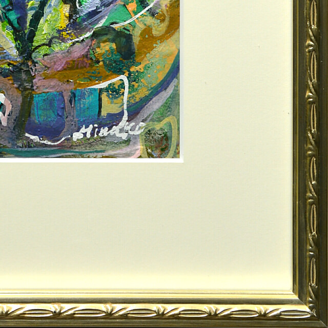 平林美奈子　絵画　蝶の軌　I　ミクストメディア　2号　額縁デザイン