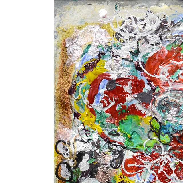 平林美奈子　絵画　蝶の軌　ＩＩ　ミクストメディア　2号　部分拡大（左上）