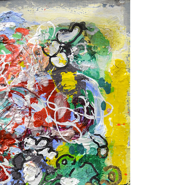 平林美奈子　絵画　蝶の軌　ＩＩ　ミクストメディア　2号　部分拡大（右上）