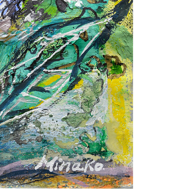 平林美奈子 絵画作品 「蝶の軌 II」 ミクストメディア F2号のご購入