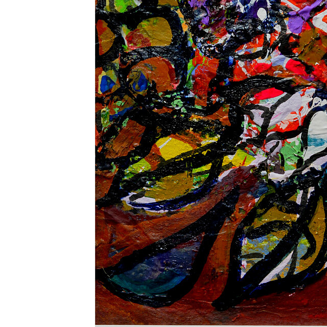 平林美奈子　絵画　豊穣　ミクストメディア　2号　部分拡大（左下）