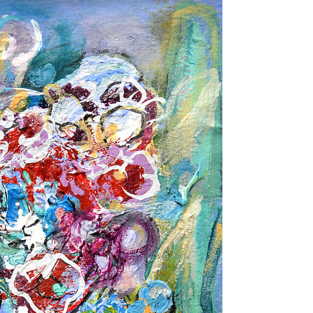 平林美奈子　絵画　JUNE　ミクストメディア　2号　部分拡大（右上）