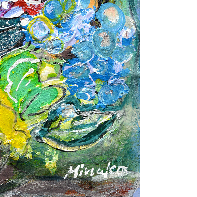 平林美奈子　絵画　JUNE　ミクストメディア　2号　部分拡大（右下）