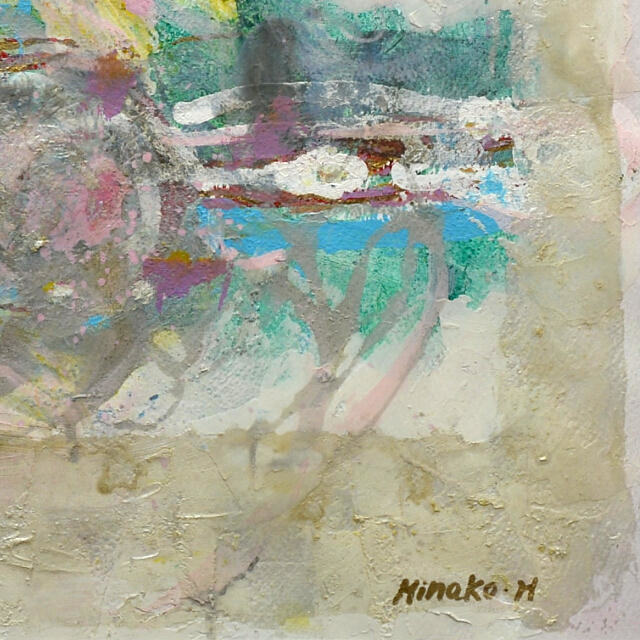 平林美奈子　絵画　情景?　ミクストメディア　6号　部分拡大（右下）
