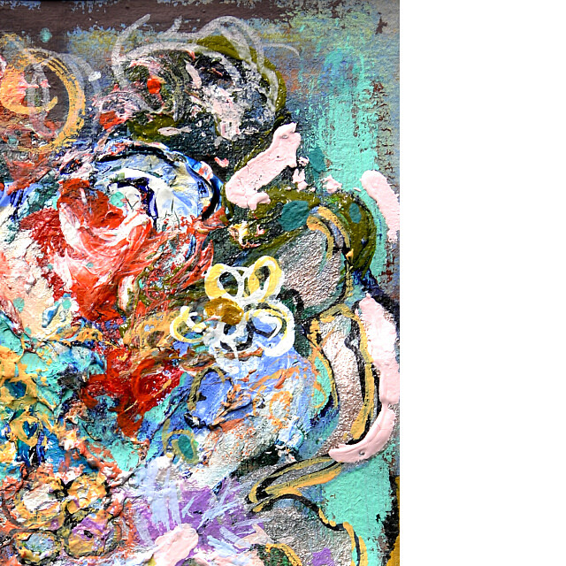 平林美奈子　絵画　メランコリー　ミクストメディア　2号　部分拡大（右上）