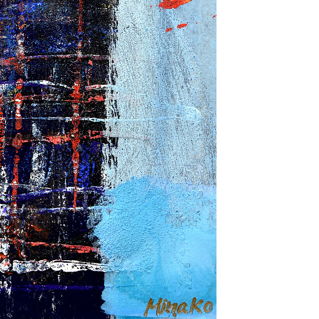 絵画　ミクストメディア　Ｆ４　漂う 平林美奈子 絵画作品 「宙 I」 ミクストメディア P3号のご購入は