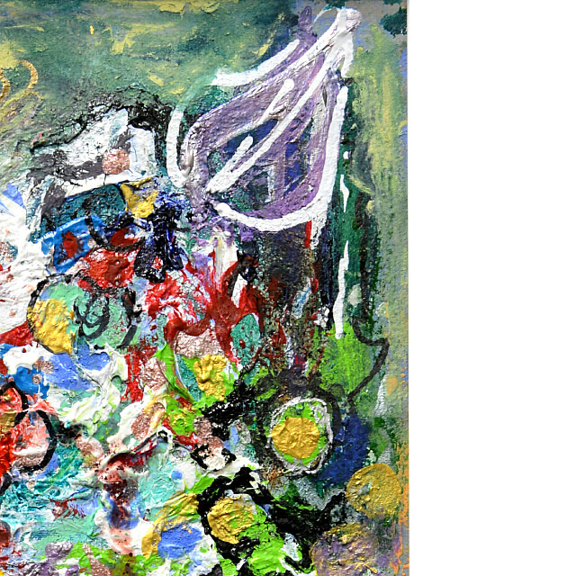 平林美奈子　絵画　扉はそこにある　ミクストメディア　2号　部分拡大（右上）