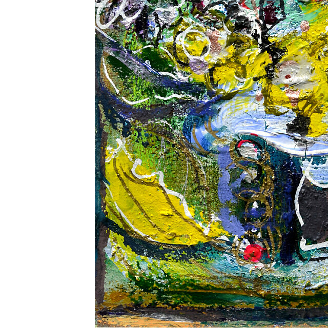 平林美奈子　絵画　扉はそこにある　ミクストメディア　2号　部分拡大（左下）