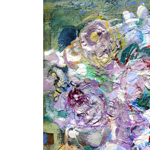 平林美奈子　絵画　溶けて　ミクストメディア　2号　部分拡大（左上）