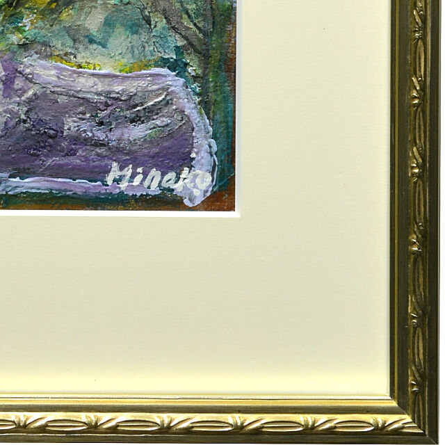 平林美奈子　絵画　私の側に飾られて?　ミクストメディア　2号　額縁デザイン