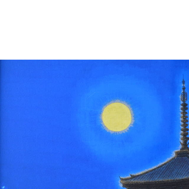 平山郁夫　仁和寺月華　複製画　彩美版　シルクスクリーン　部分拡大　左上