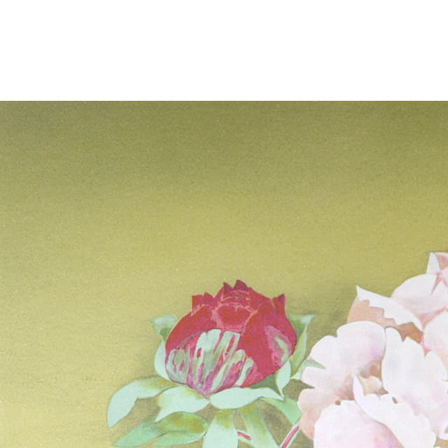 堀文子　ボタン　オリジナル　リトグラフ　部分拡大　左上