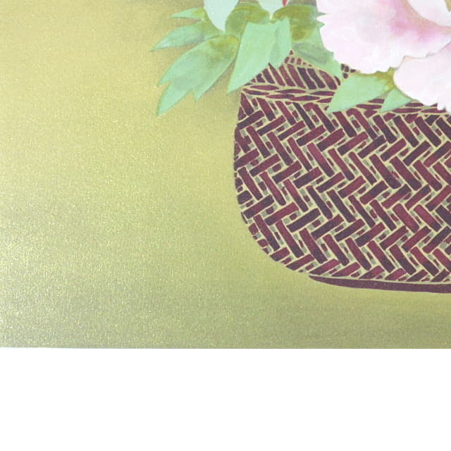 堀文子　ボタン　オリジナル　リトグラフ　部分拡大　左下