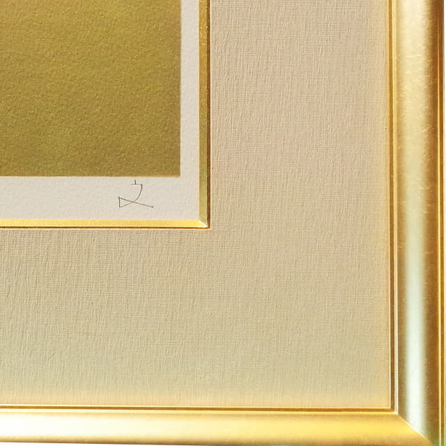 堀文子　ボタン　オリジナル　リトグラフ　額縁のデザイン