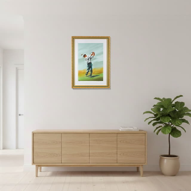 モーリス・フィロノー　Maurice FILLONNEAU 「スイング」　オリジナル・リトグラフ 　　絵を飾ったイメージ 玄関