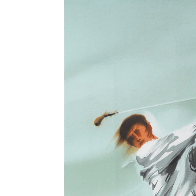 モーリス・フィロノー　Maurice FILLONNEAU 「スイング」　オリジナル・リトグラフ 　画面左上の拡大