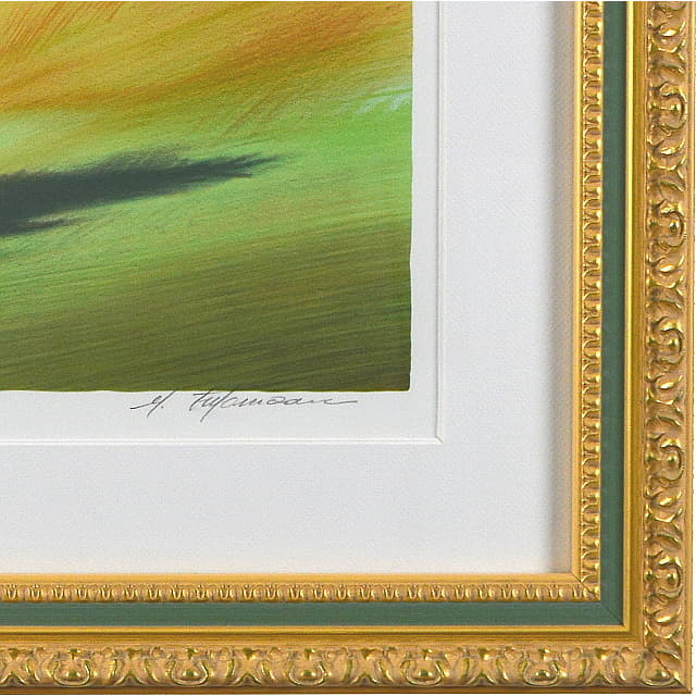 モーリス・フィロノー　Maurice FILLONNEAU 「スイング」　オリジナル・リトグラフ 　額縁デザインと作家自筆サイン