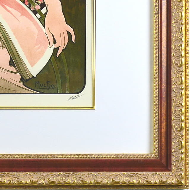 ミュシャ　夢想　複製画　額縁デザイン