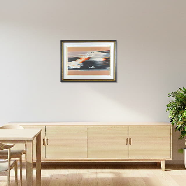 ピエ ール・ドートルロー　Pierre DOUTRELEAU 「F1」　オリジナル・リトグラフ 　　絵を飾ったイメージ ダイニングルーム