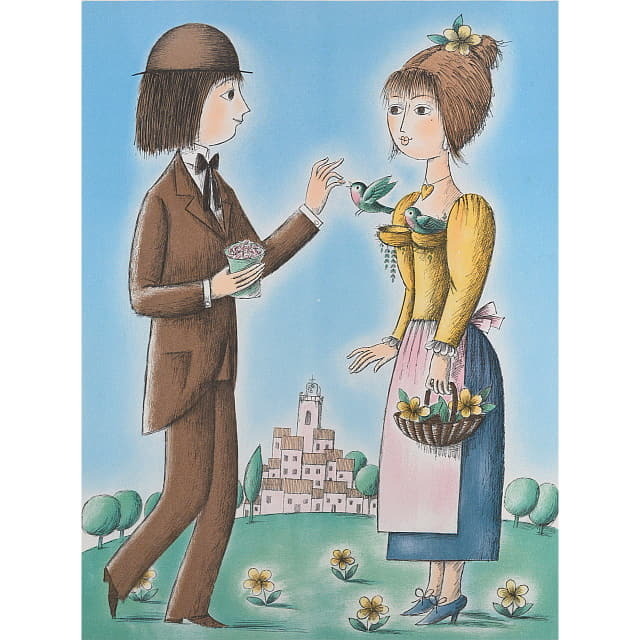 レイモン・ペイネ「恋のベンチ」リトグラフ 直筆サイン入り｜絵画販売