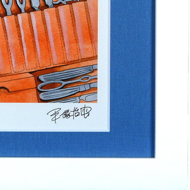 手塚治虫　てづかおさむ　ブラックジャックの絵　版画　作家サイン