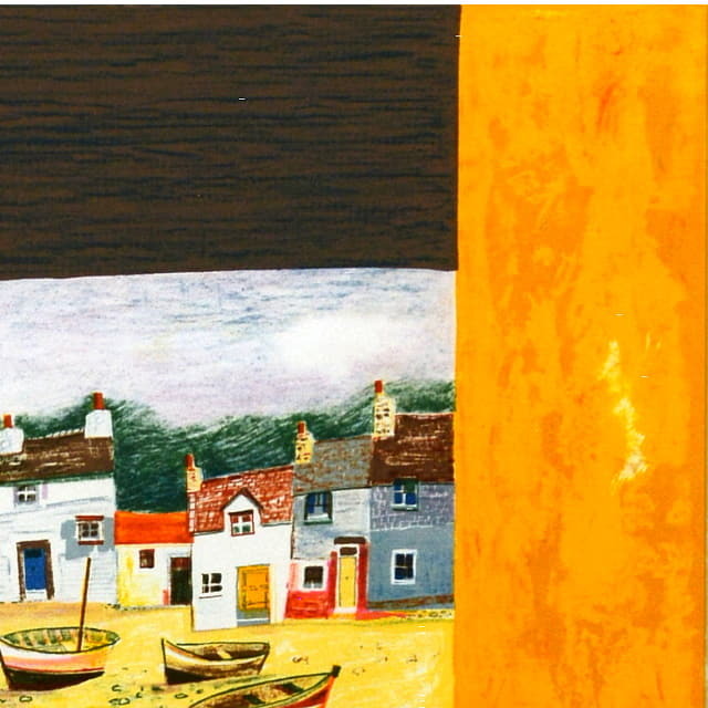 ブレンダ・キング　Brenda King 「3羽のアヒル」　オリジナル・リトグラフ 　画面右上の拡大