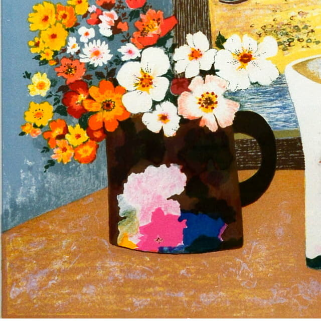 ブレンダ・キング　Brenda King 「3羽のアヒル」　オリジナル・リトグラフ 　画面左下の拡大