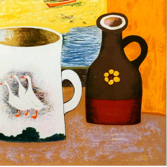 ブレンダ・キング　Brenda King 「3羽のアヒル」　オリジナル・リトグラフ 　画面右下の拡大