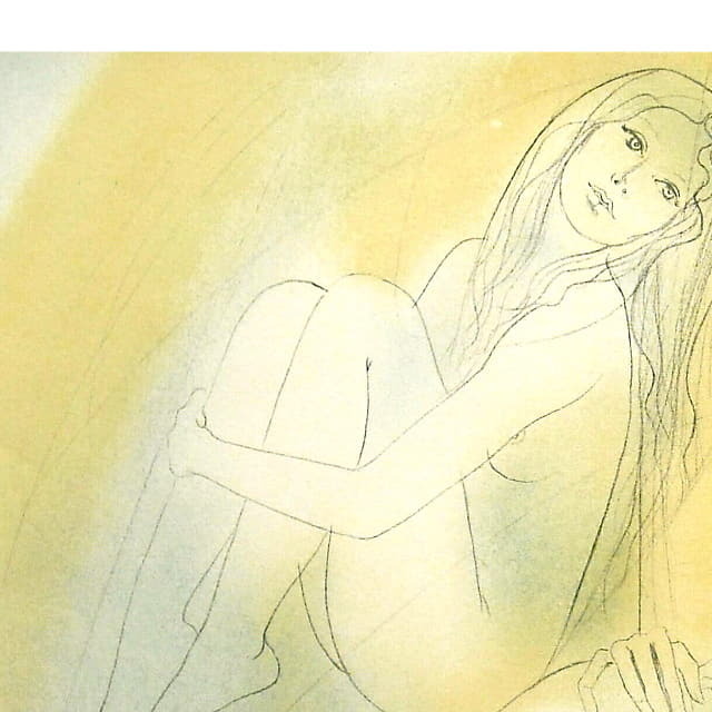 バラディエ　Jean-Baptiste Valadie　絵画　二人の女　部分拡大（左上）