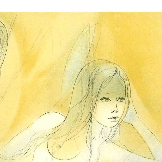 バラディエ　Jean-Baptiste Valadie　絵画　二人の女　部分拡大（右上）