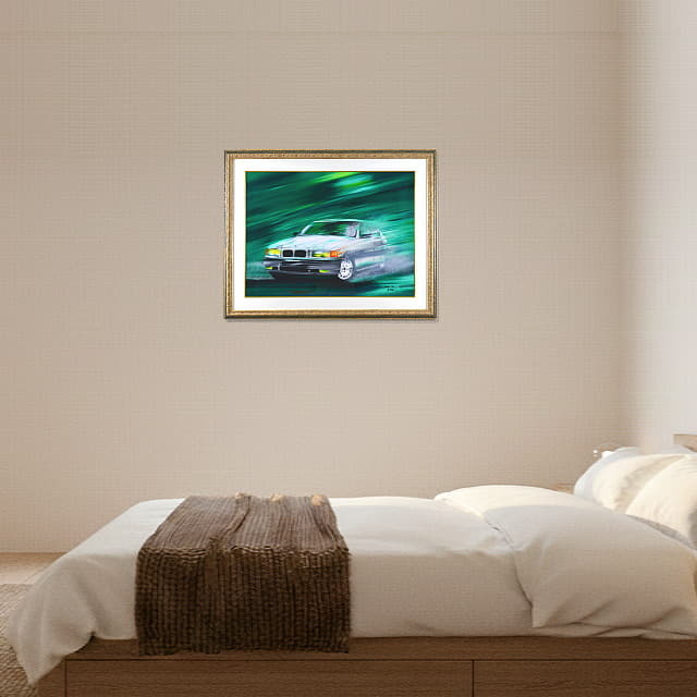 BMW 壁掛　絵　非売品 ヴィクトール・スパン Victor SPAHN 「BMW (Série 3 1991)」 真作