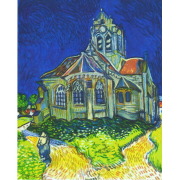 オーヴェルの教会　複製画　リトグラフ　版画　原画所蔵　パリ・オルセー美術館