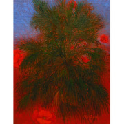 大矢邦昭　バラのコリーダ 油彩画 K. Oya 大矢邦昭 作品 スペインの海の絵・風景画 「海辺」 油彩