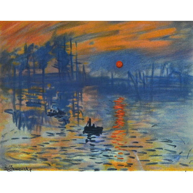 モネ　印象・日の出　複製画　リトグラフ　版画　原画所蔵パリ・マルモッタン美術館