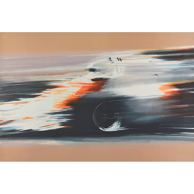 ピエ ール・ドートルロー　Pierre DOUTRELEAU 「F1」　オリジナル・リトグラフ 　F1が疾走している瞬間を描いた絵