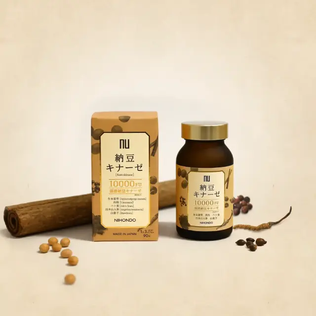 納豆キナーゼサプリ｜10000FU配合・国産・K2除去｜Nattokinase